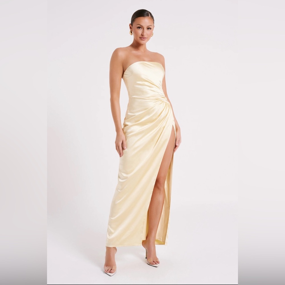 Aminah Draped Strapless Maxi Dress - Butter